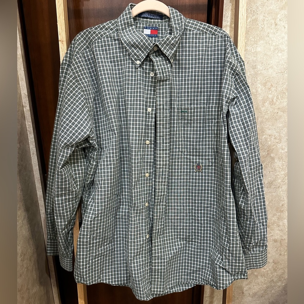 Tommy Hilfigre | Men's XL | Green Checkered Longsleeve Shirt